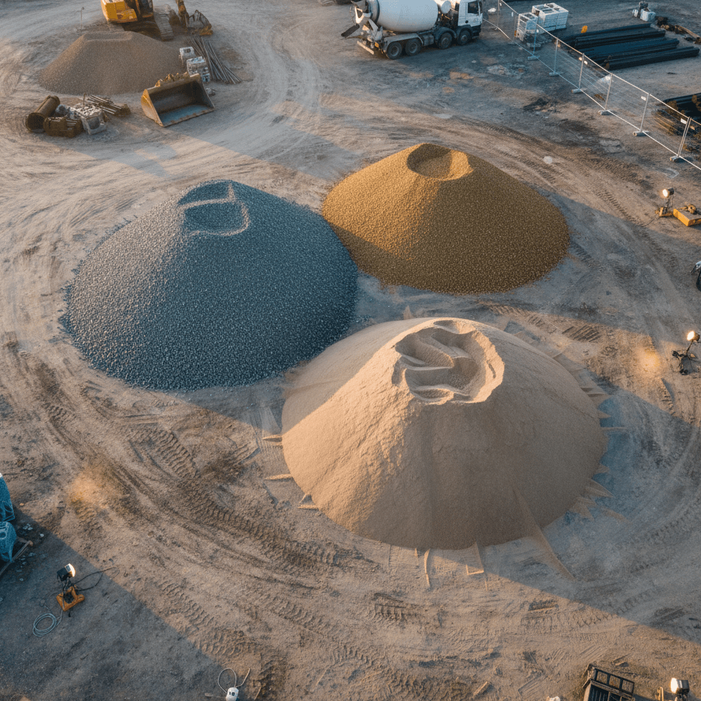 Sable et gravier pour construction