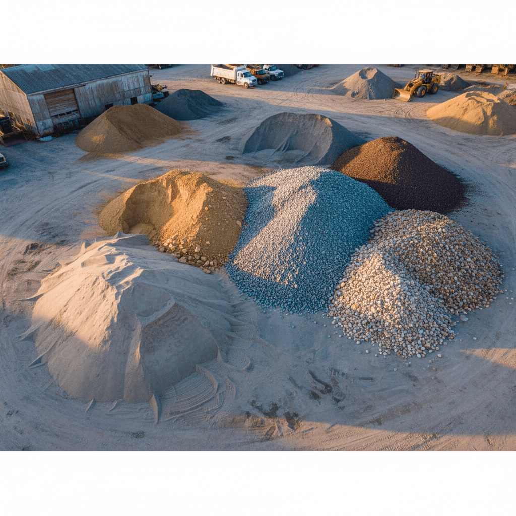 Variété de sable et gravier pour projets paysagers