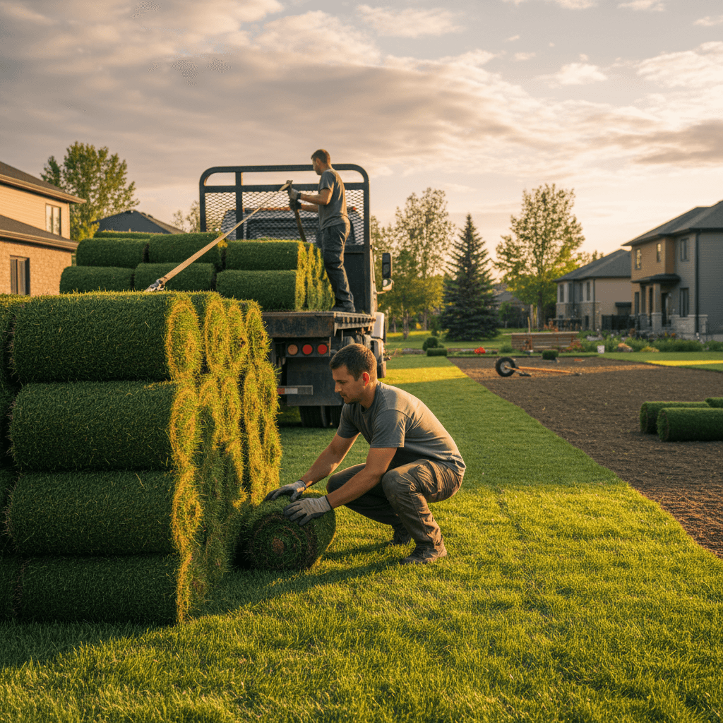 Gazon cultivé de première qualité prêt à l'installation